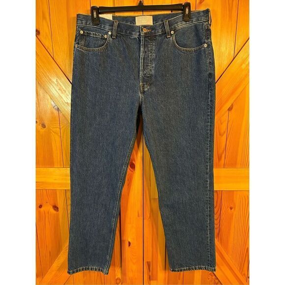 Everlane The Everybody Jean Mid Rise Button Fly Distressed Size E10 Short 36x29. - Picture 1 of 10